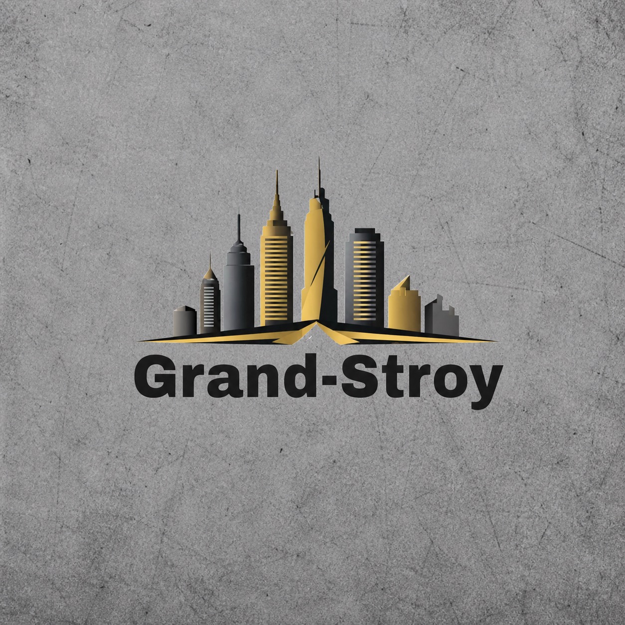 Логотип Grand-Stroy на бетонном фоне
